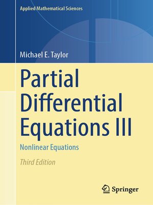 cover image of Partial Differential Equations III